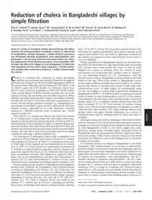 Reduction of cholera in Bangladeshi villages by simple filtration